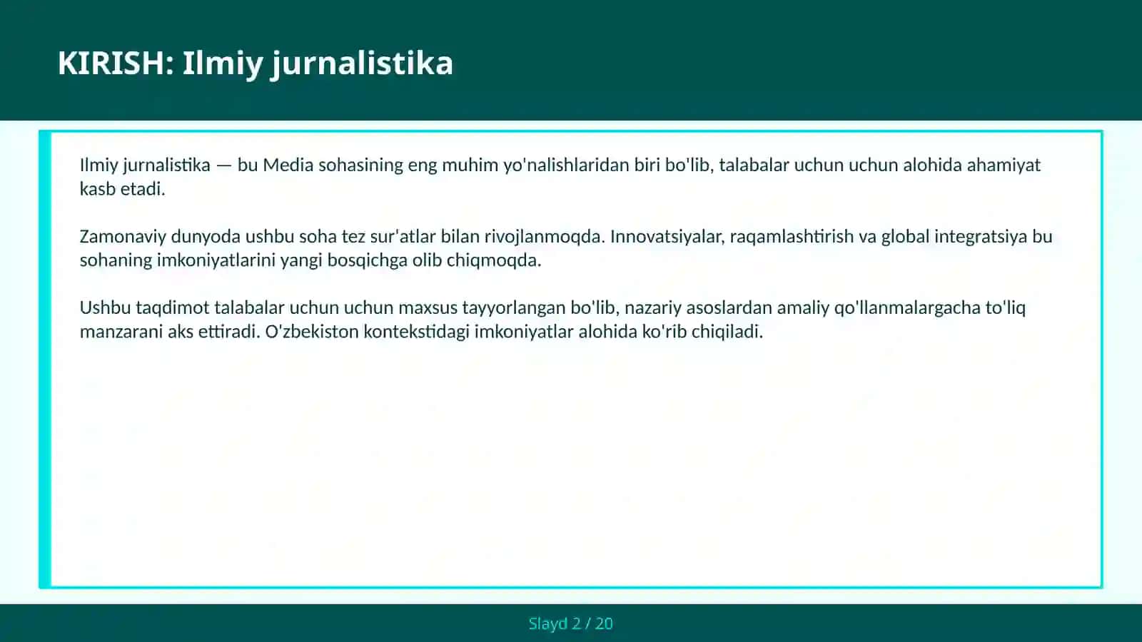 Ilmiy jurnalistika 2