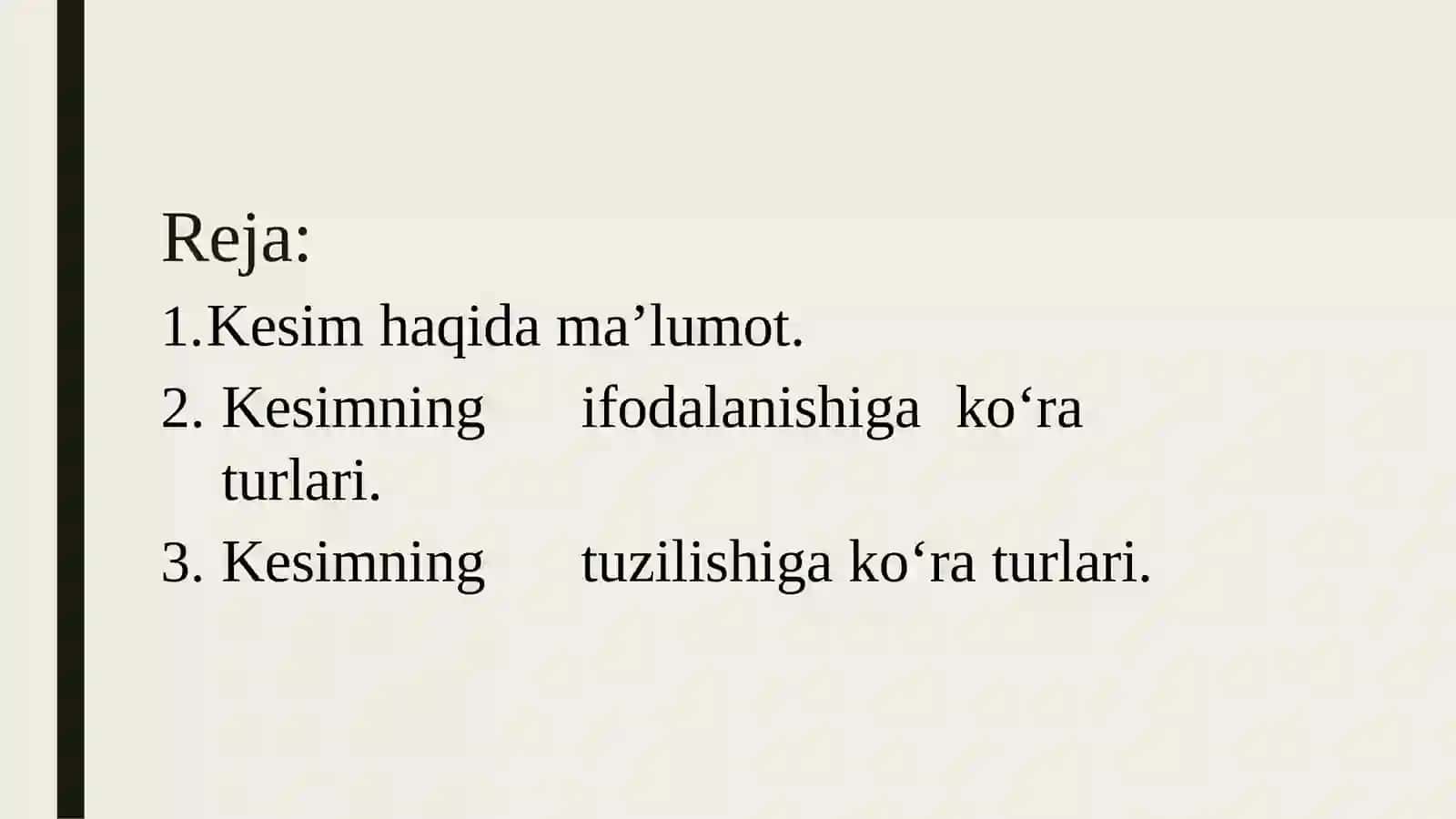 Kesim va uning ifodalanishi 2