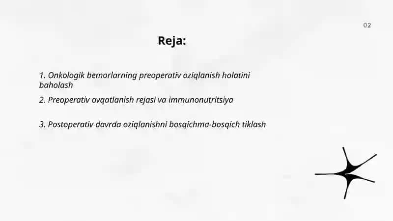 Onkologik bemorlarni parvarish qilish/Xirurgik bemorlarni ovqatlantirish 2