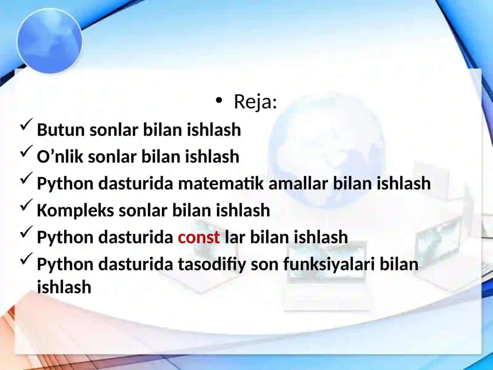 pytonda sonlar bilan ishlash 2
