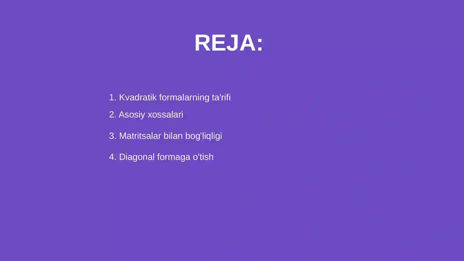 Kvadratik formalarning ta'rifi 2