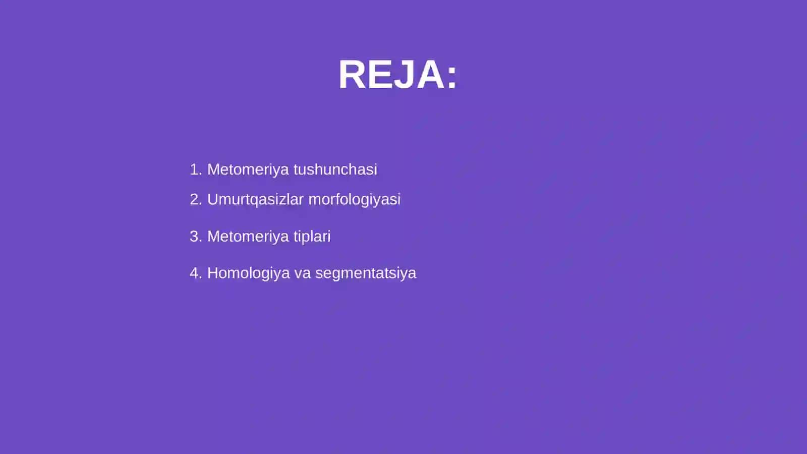 Umurtqasiz hayvonlarda metomeriya mohiyati 2