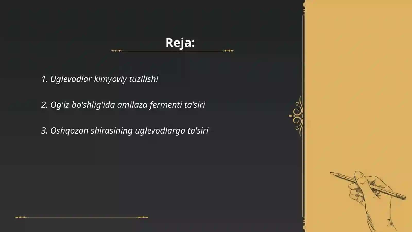 Uglevodlarni hazmmlanishi va surilishi 2