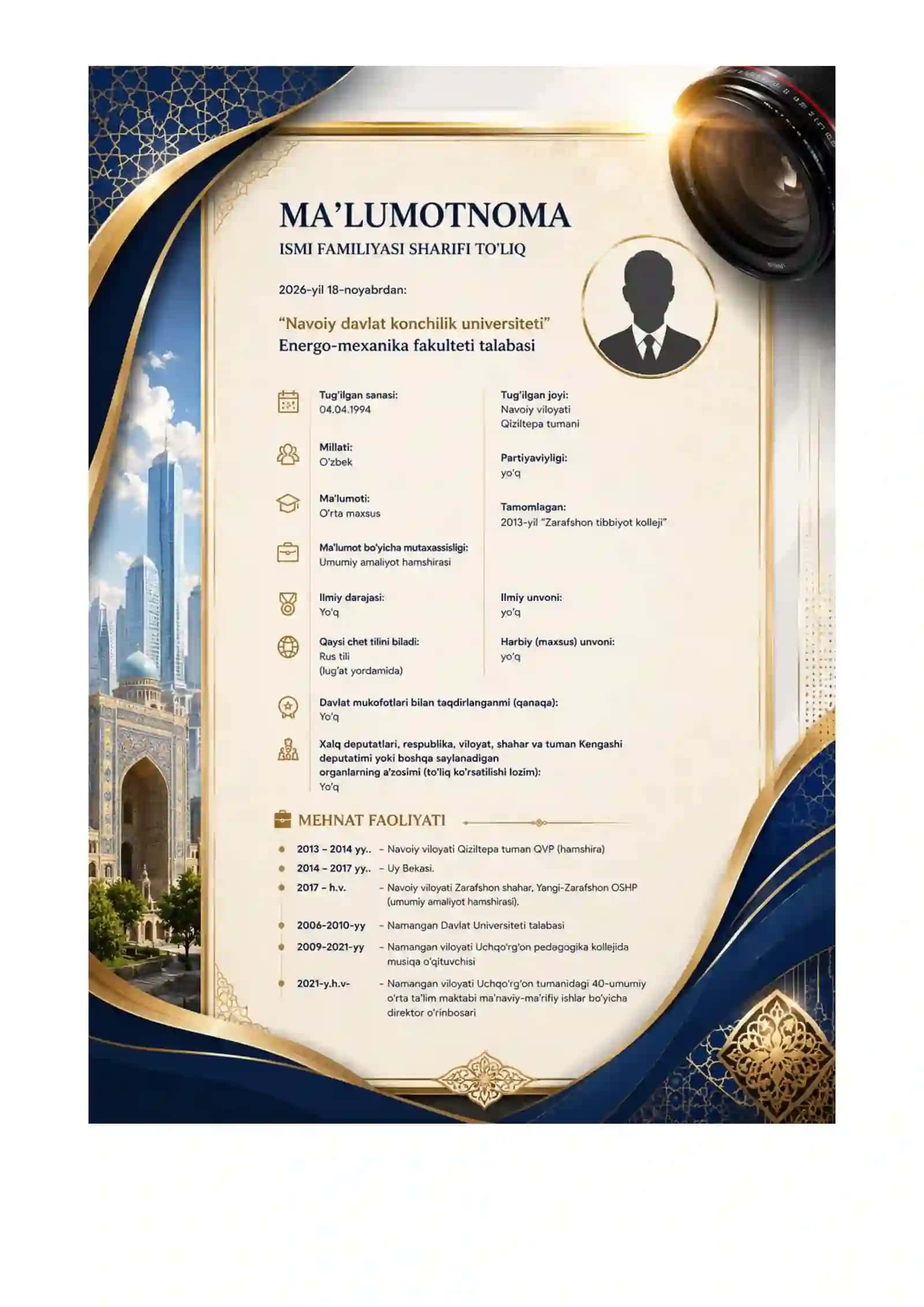 Obektivka-Ma'lumotnoma. Talabalar uchun 2