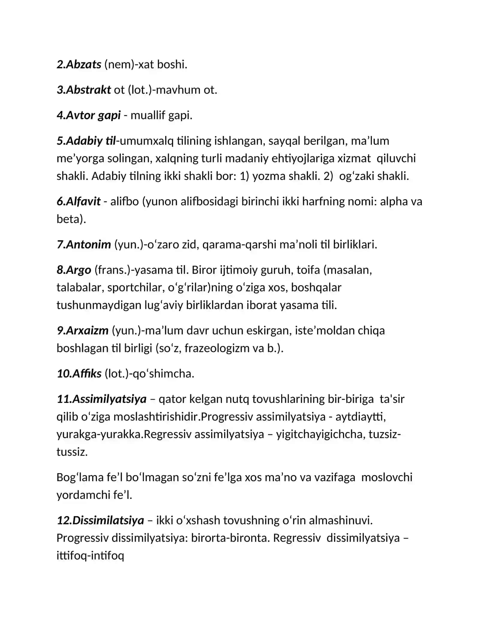 Tilshunoslik . Terminlar 2