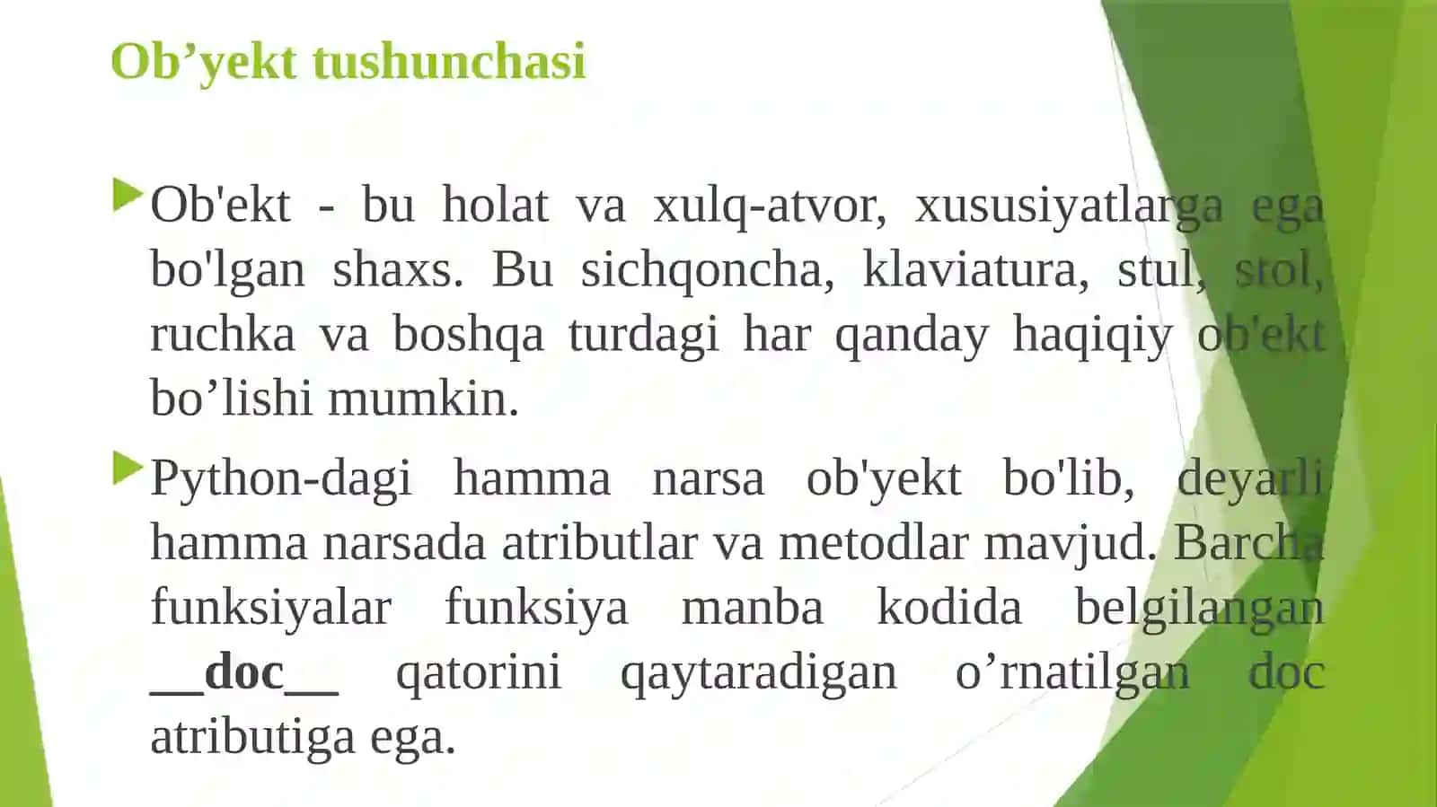 Python OOP tushunchalari 2