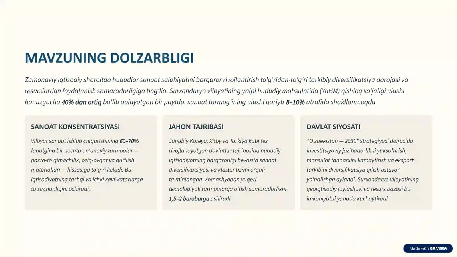 Zamonaviy iqtisodiy sharoitda hududlar sanoat salohiyatini barqaror rivojlantirish 2