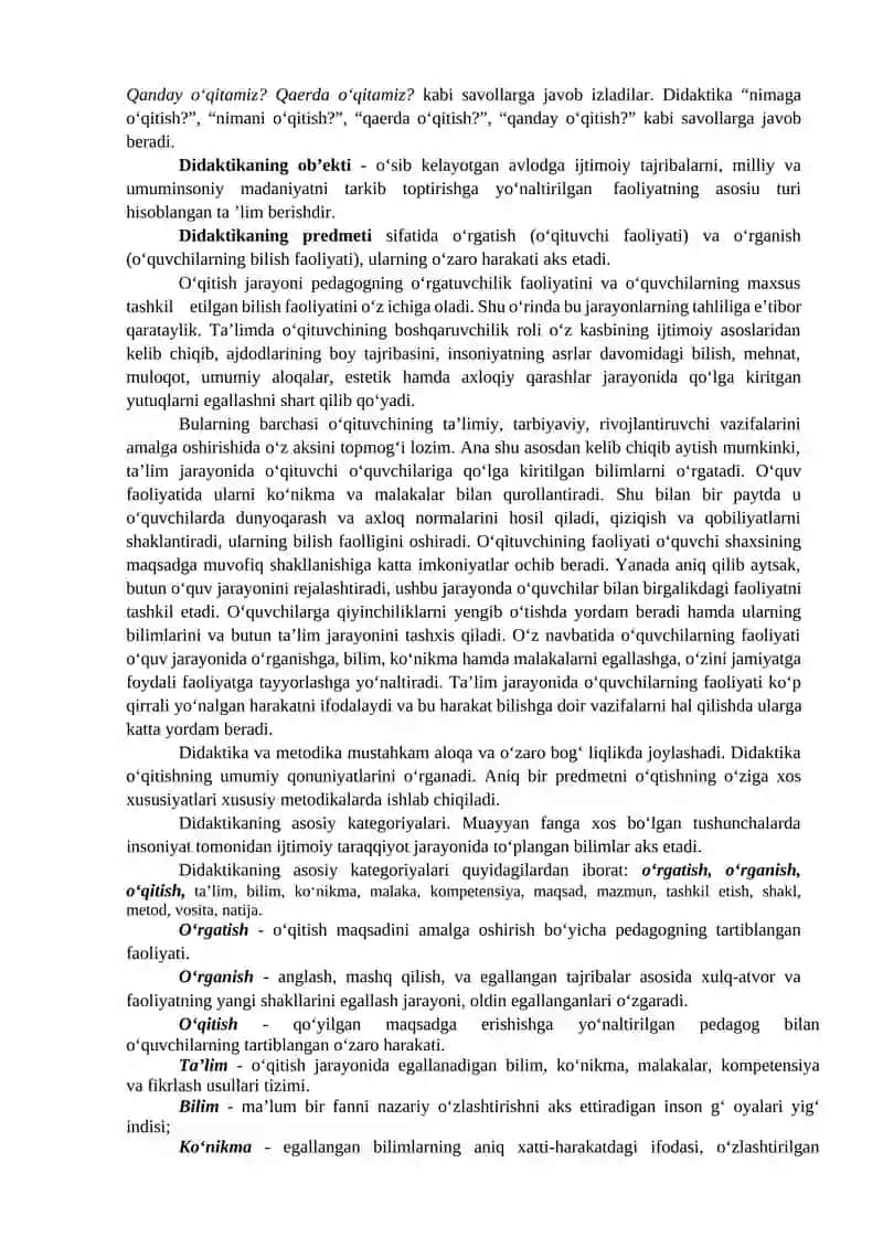 Ta’lim Nazariyasi va Didaktika 2