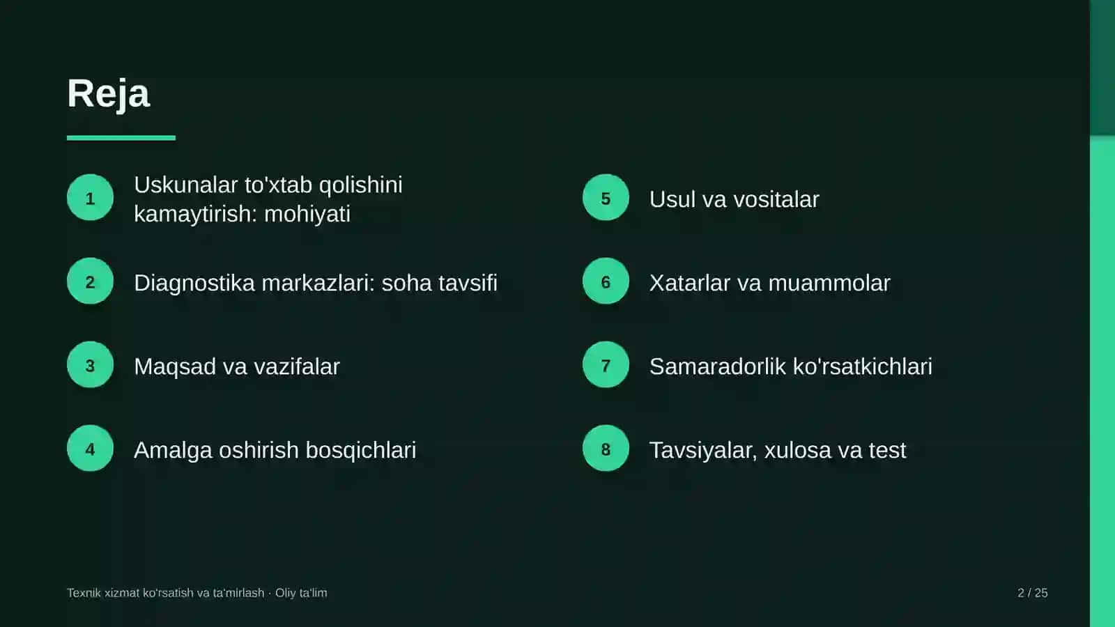 Diagnostika markazlarida uskunalar to'xtab qolishini kamaytirish 2