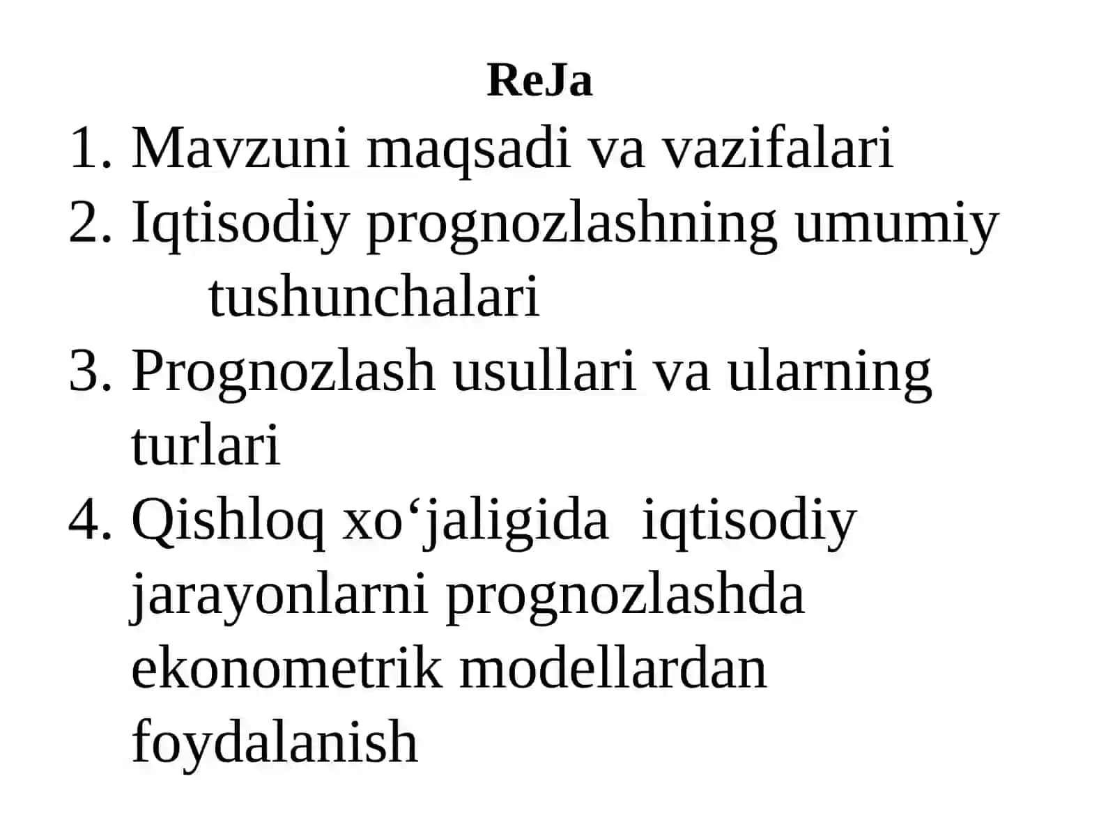 IQTISODIY KО‘RSATKICHLARNI PROGNOZLASHDA EKONOMETRIK MODELLARDAN FOYDALANISH 2