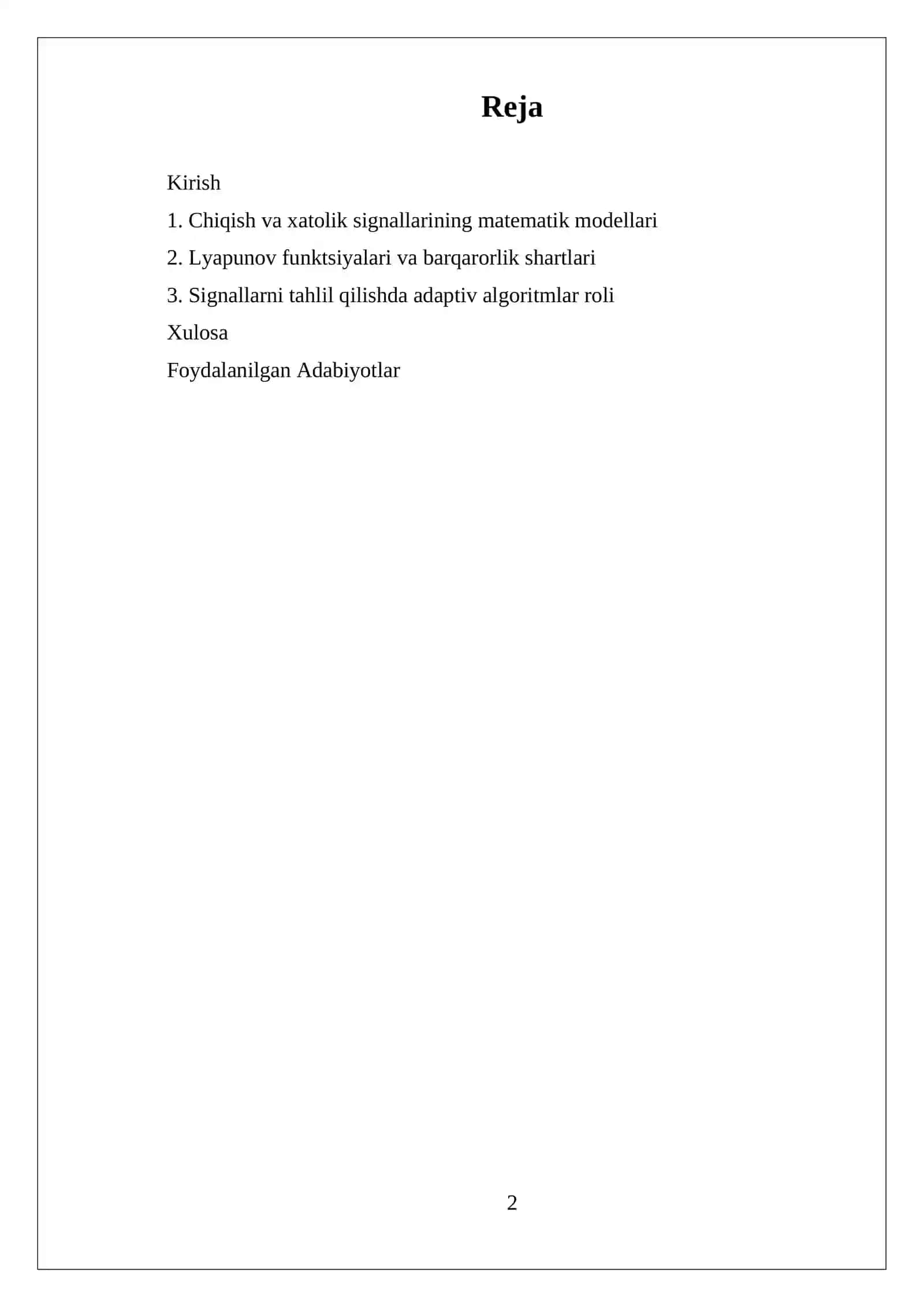 ABTDA CHIQISH VA XATOLIK SIGNALLARINING MATEMATIK MAZMUNI 2