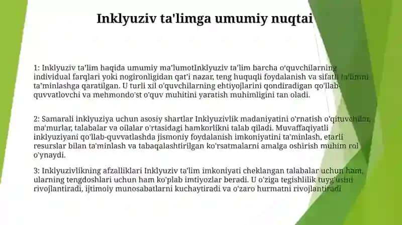 Imkoniyati Cheklangan Bolalarni Samarali Inklyuziv Ta'Lim Olishning Asosiy Shartlari 2