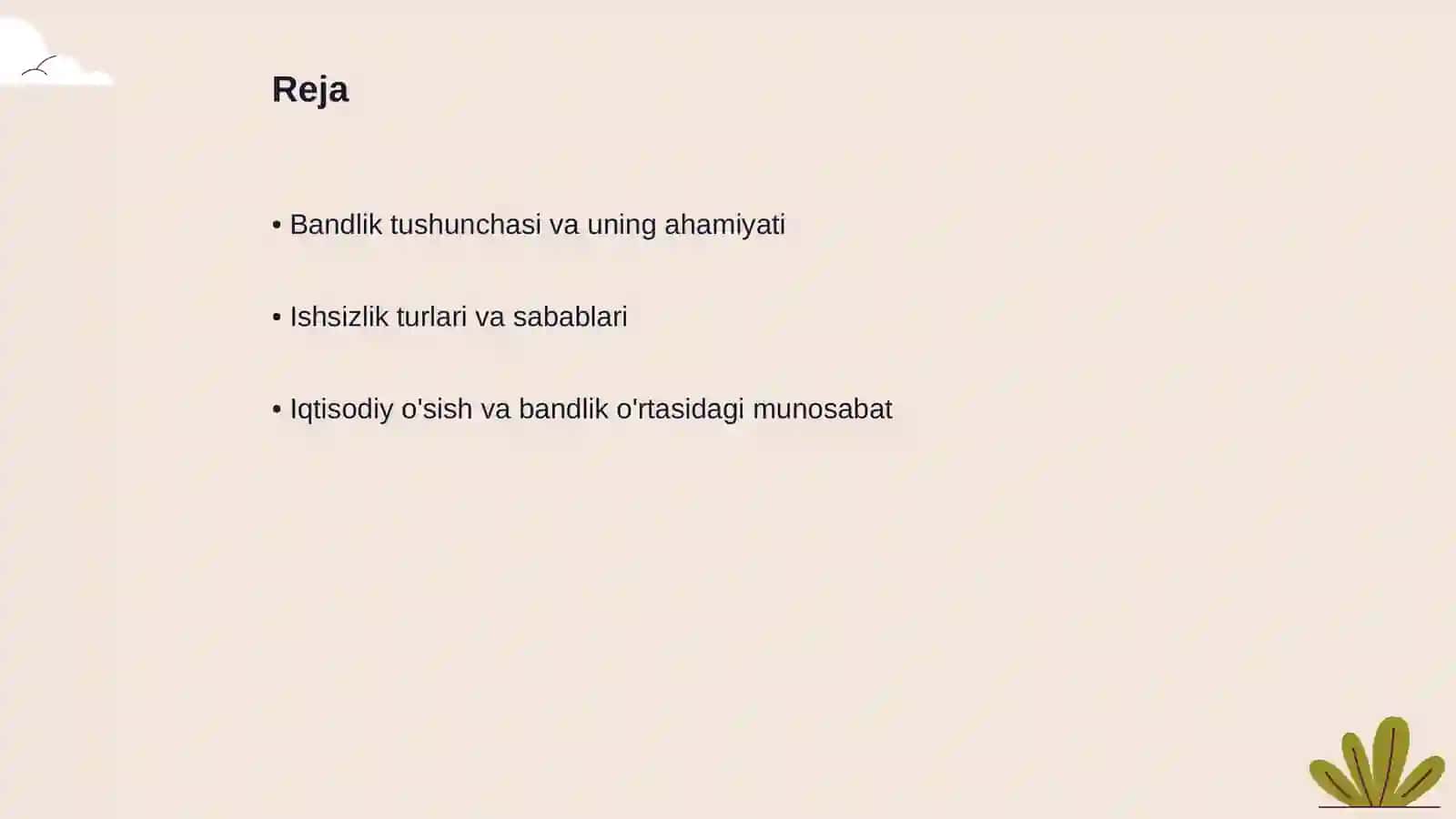 Bandlik va ishsizlik muammolari 2