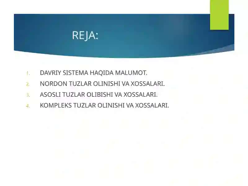 Davriy Sistemani O'rganish 2