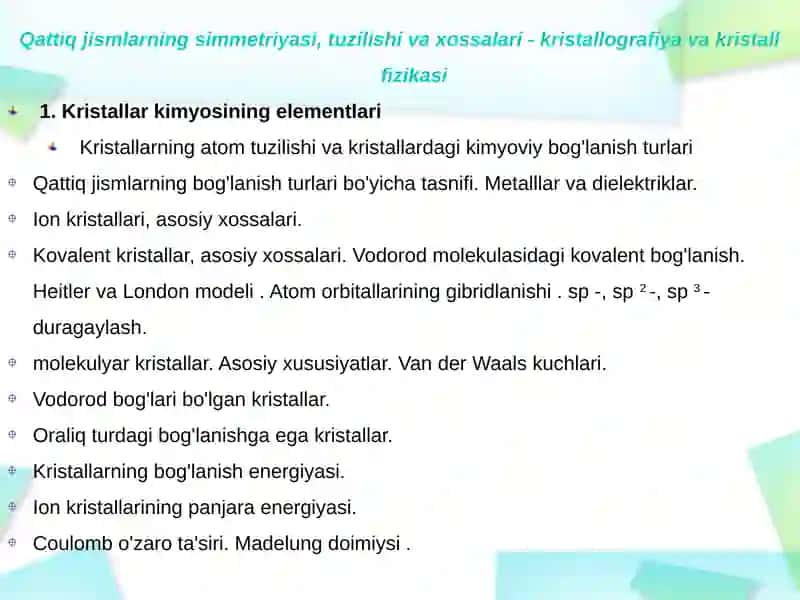 Kinetik koeffitsientlarning simmetriya tamoyili 2