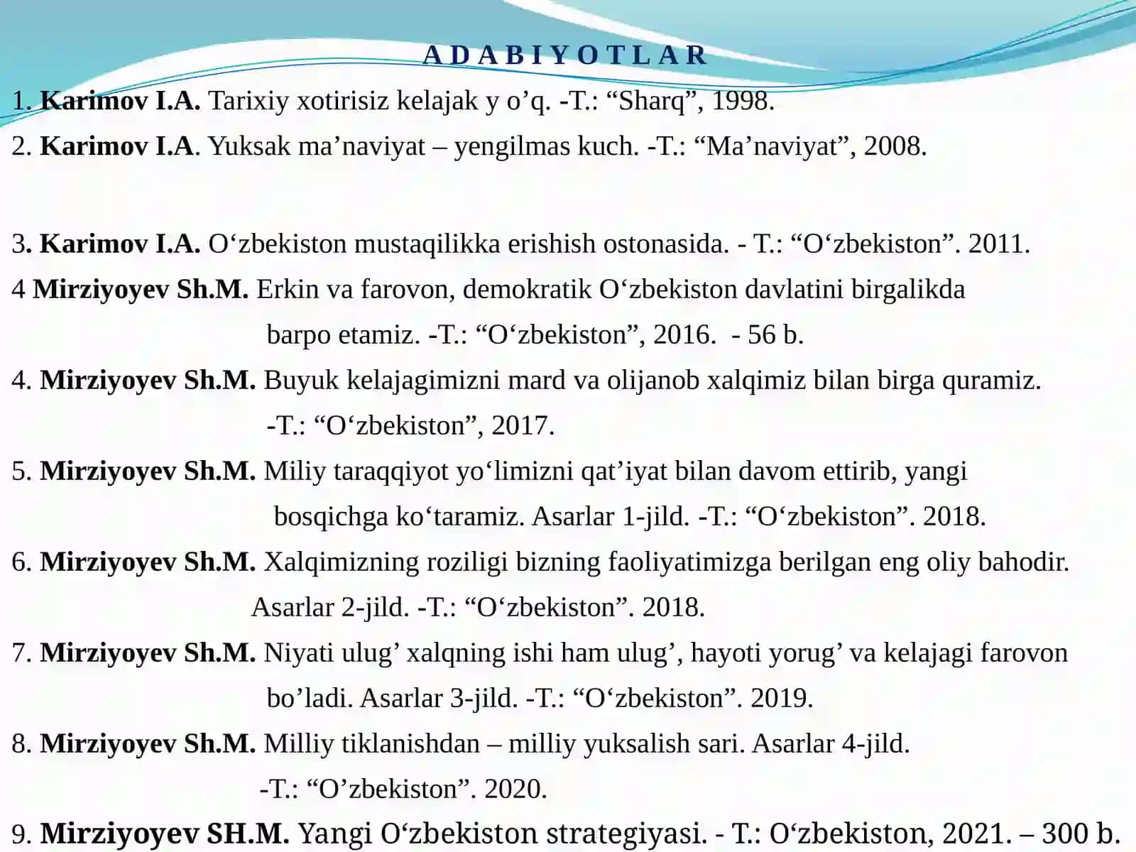 О‘zbekistonning eng yangi tarixi fanining predmeti, maqsadi va vazifalari 2