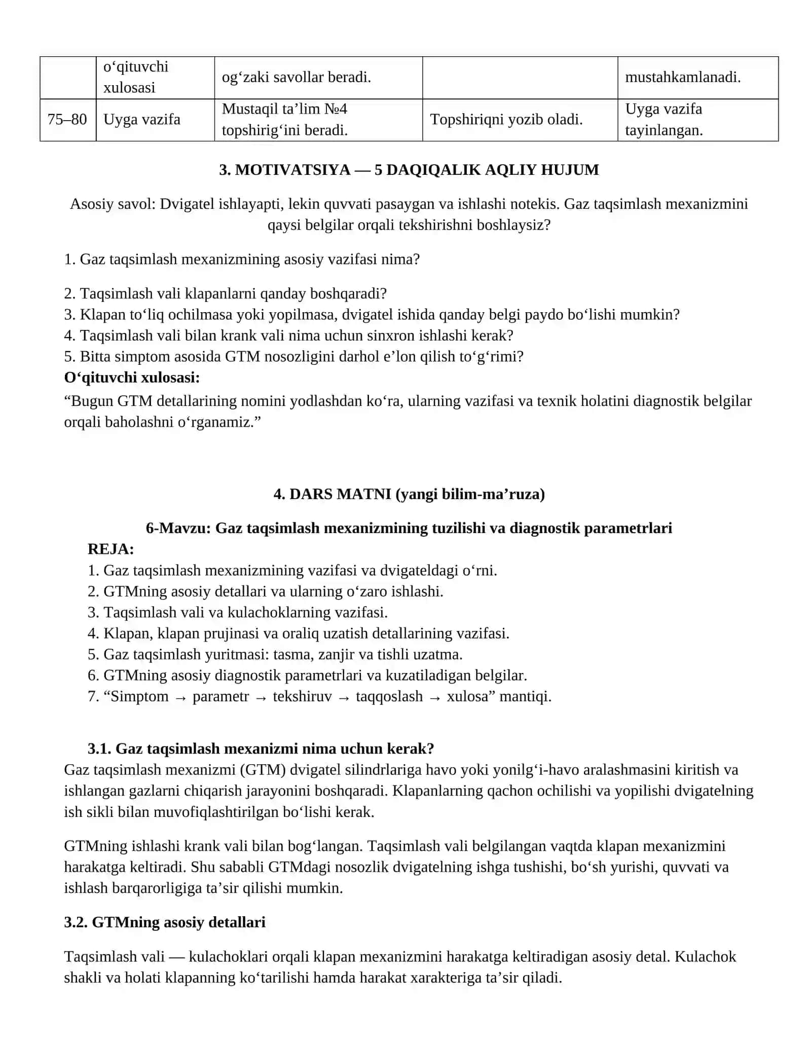 6_mavzu. Gaz_taqsimlash_mexanizmining_tuzilishi_va_diagnostik_parametrlari 2