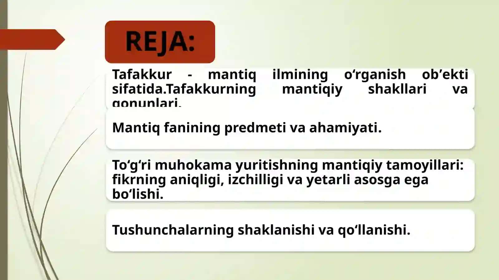 Mantiq bilish nazariyasi tarkibiy qismi 2