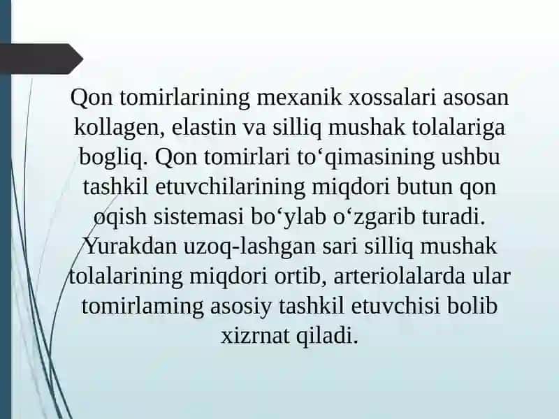 Qon tomirlar to'qimasining mexanik xossalari 2