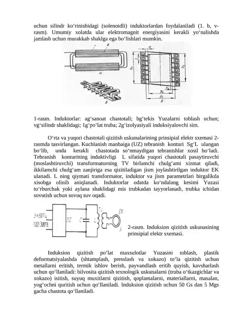 INDUKSION QIZITISH USULI. DIELEKTRIK QIZITISH 2