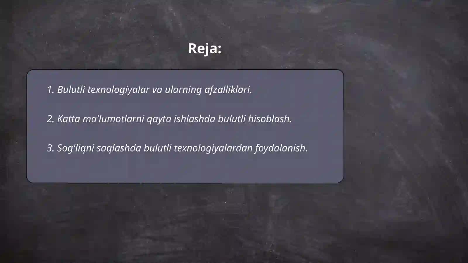 Katta ma'lumotlarni qayta ishlash texnalogiyalari 2
