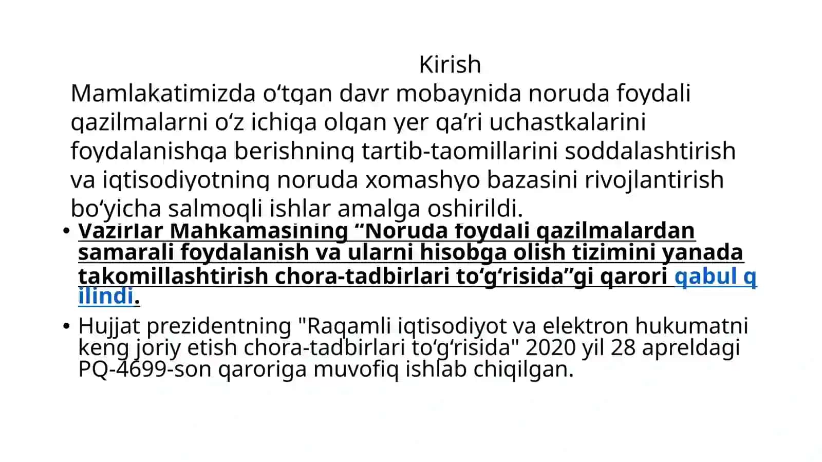 Noruda qurilish ashyolaridan foydalanish majmuasi va qo’llanish soxalari 2
