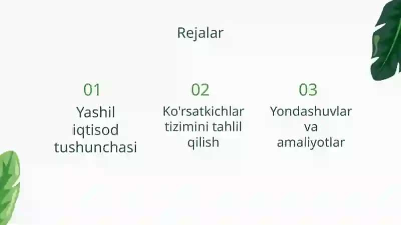 Yashil iqtisodni aniqlash bo'yicha yondashuvlar 2