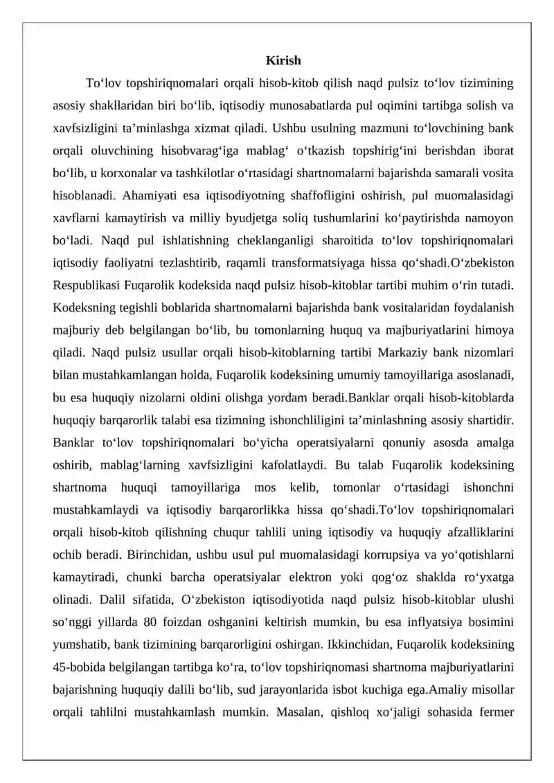 To'lov topshiriqnomalari bilan hisob-kitob qilish 2