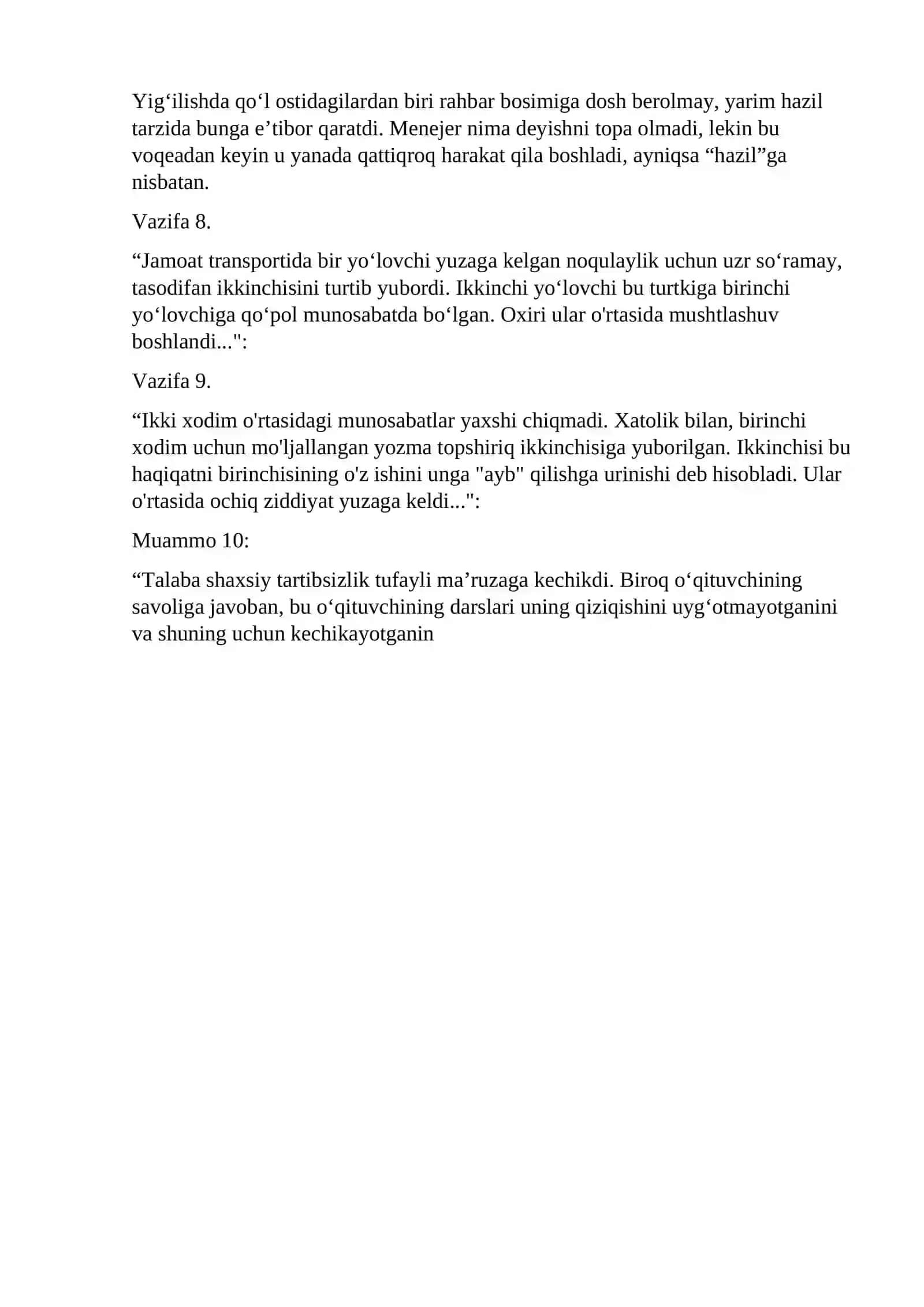 Konfliktologiya fanidan 4-amaliy mashg’ulot 2