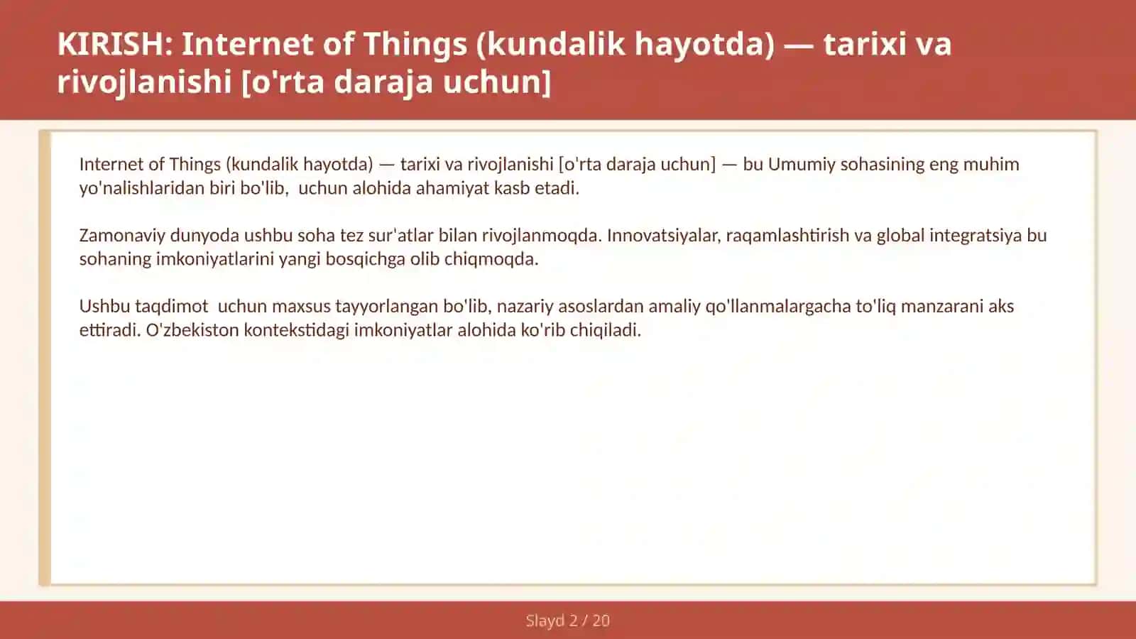 Internet of Things (Kundalik Hayotda) — Tarixi va Rivojlanishi [O'rta Daraja Uchun] 2