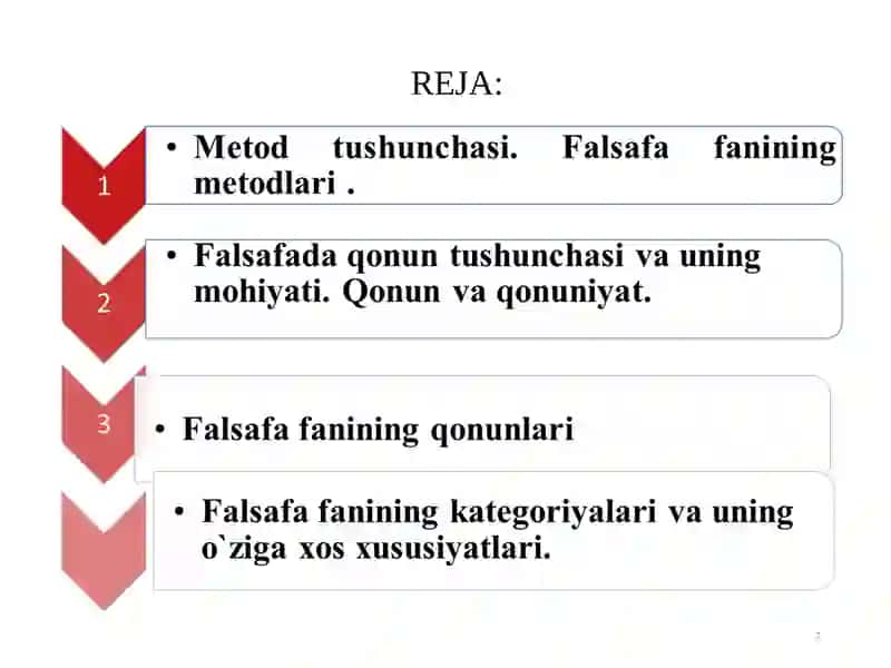 Falsafaning metod, qonun va kategoriyalari 2