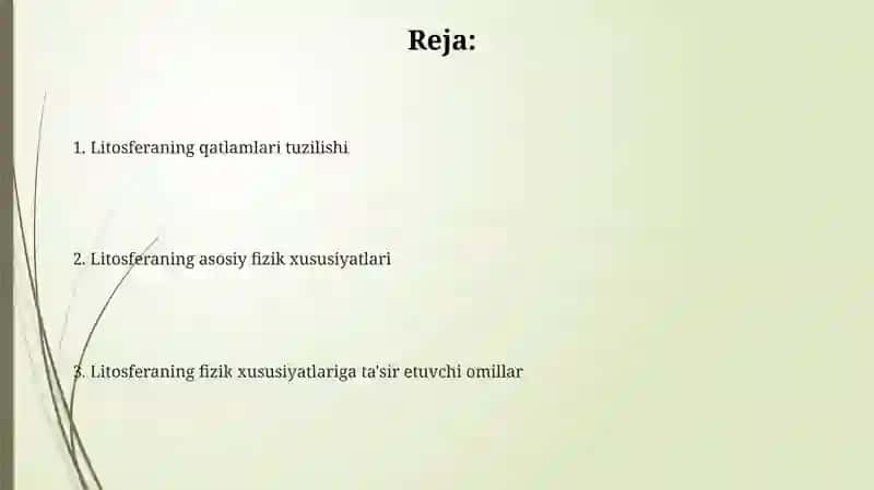 Litosferaning fizik xususiyatlari va qatlamlari 2