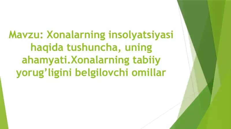 Xonalarning insolyatsiyasi 2