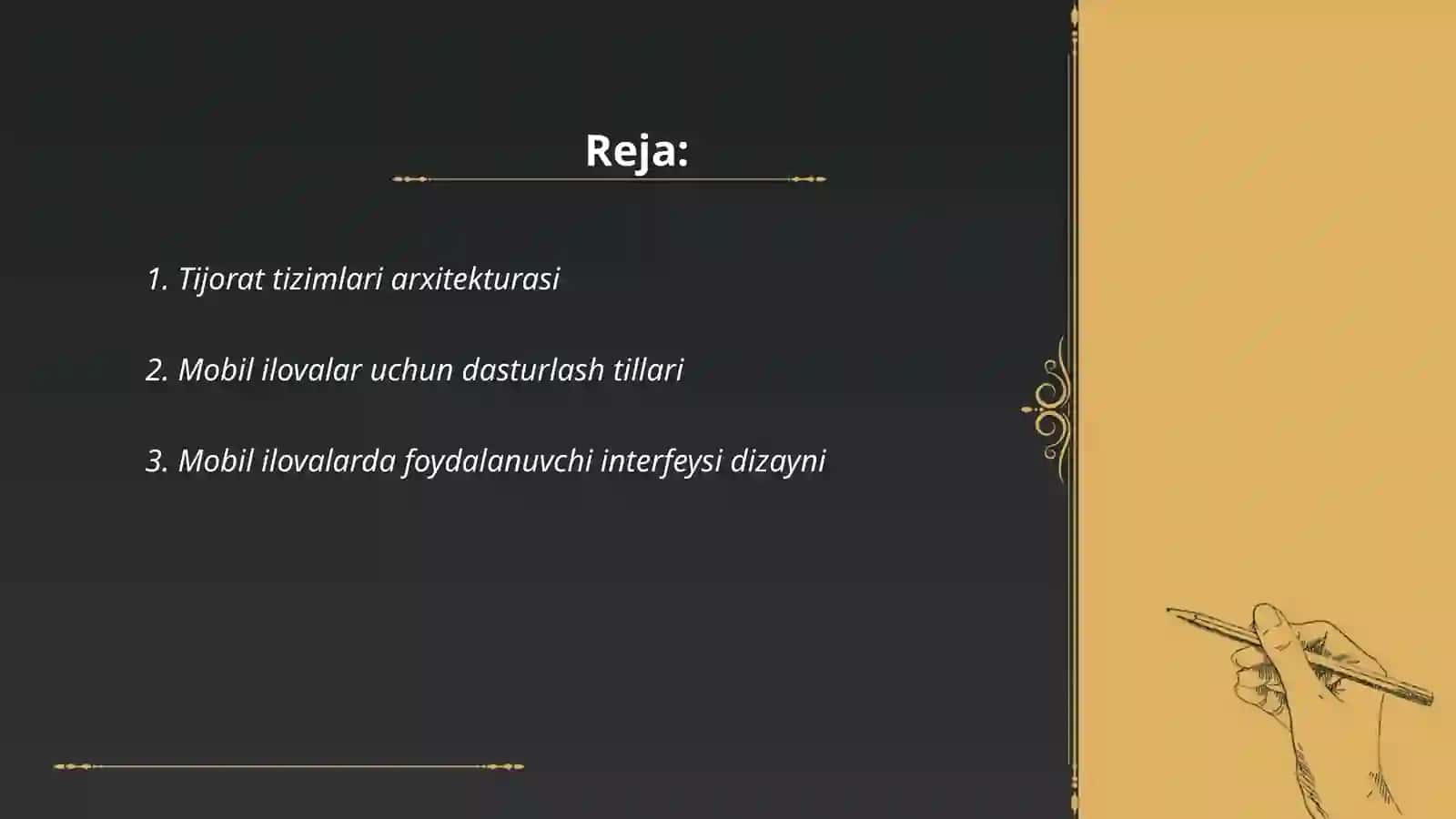 Tijorat tizimlari va mobil ilovalar 2