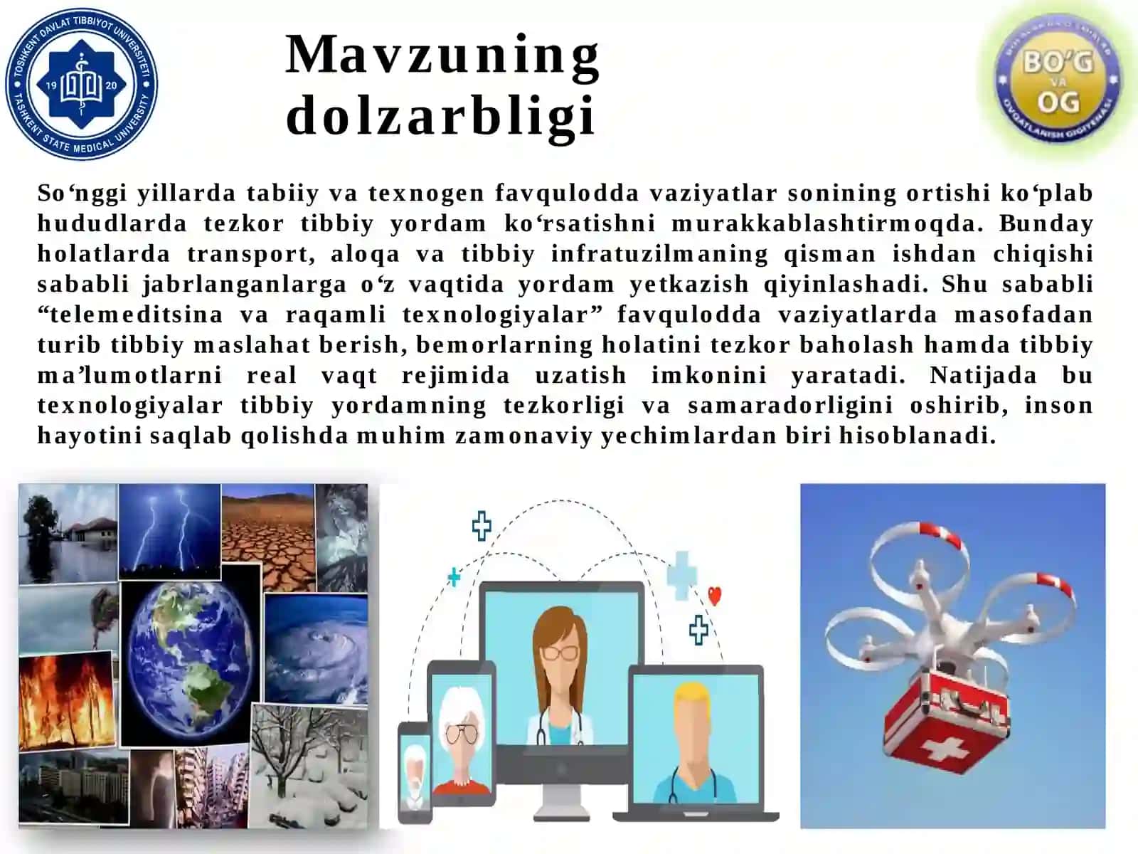 Favqulodda vaziyatlarda telemeditsina va raqamli texnologiyalardan foydalanish 2
