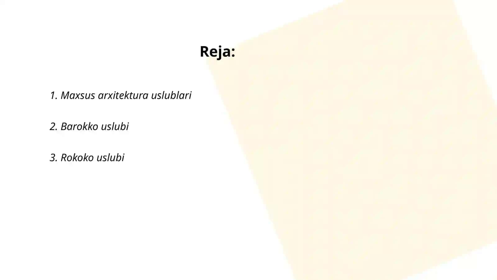 Maxsus arxitektura uslublari 2