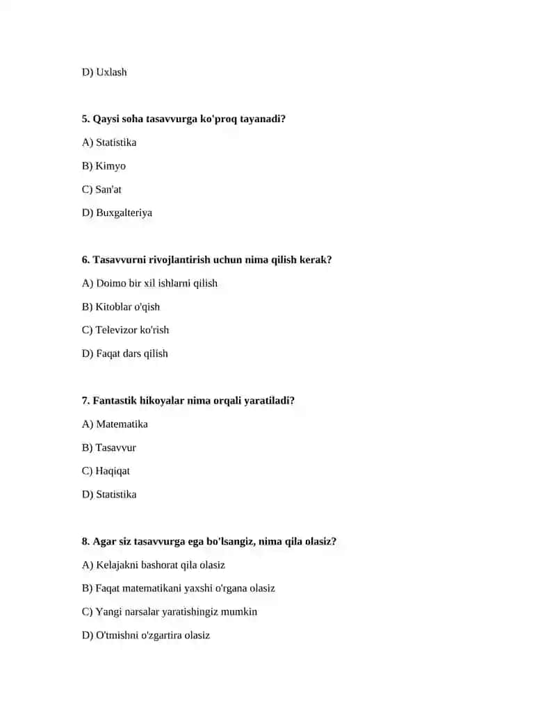 Tasavvur haqida tushuncha 2
