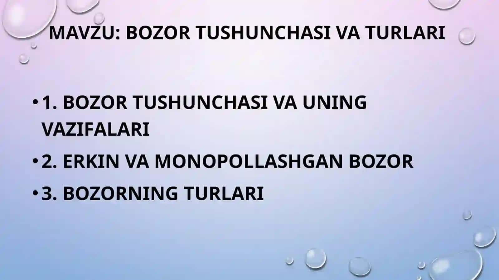 BOZOR TUSHUNCHASI VA TURLARI 2