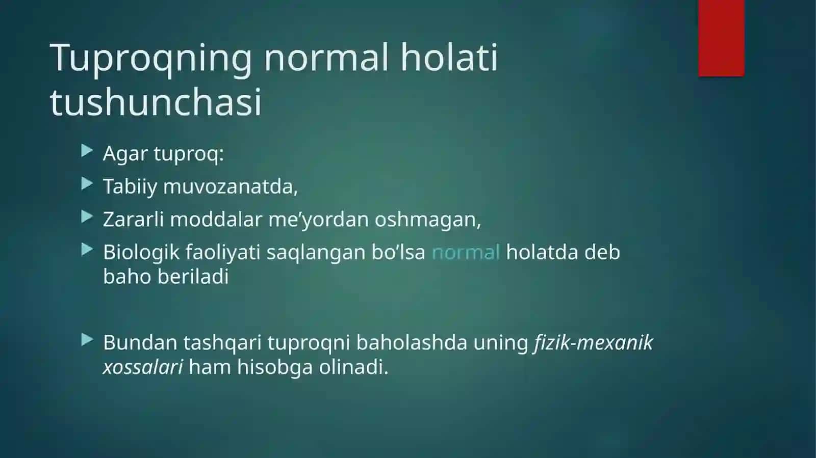 Tuproqning nomuvofiq omillarini gigiyenik reglamentlashga bo‘lgan umumiy yondoshishlar 2