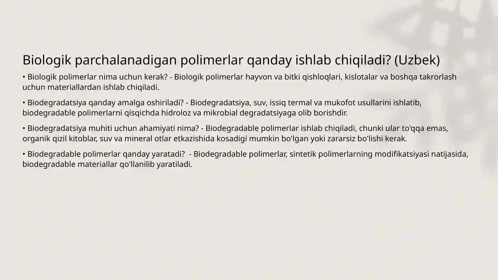 Biologik parchalanadigan polimerlar 2