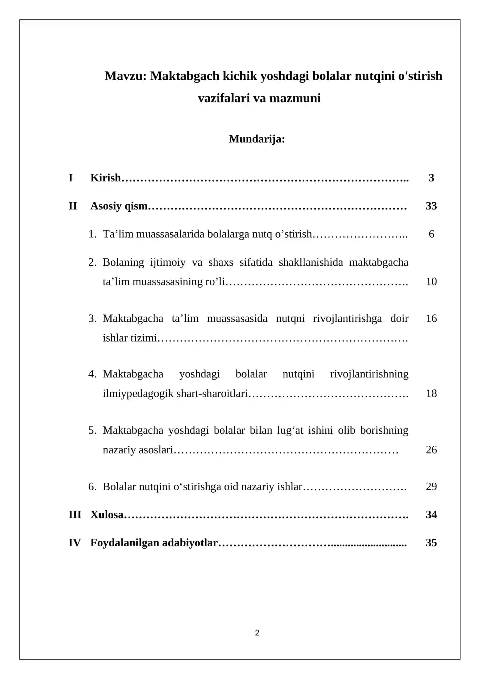 Maktabgach kichik yoshdagi bolalar nutqini o'stirish vazifalari va mazmuni 2