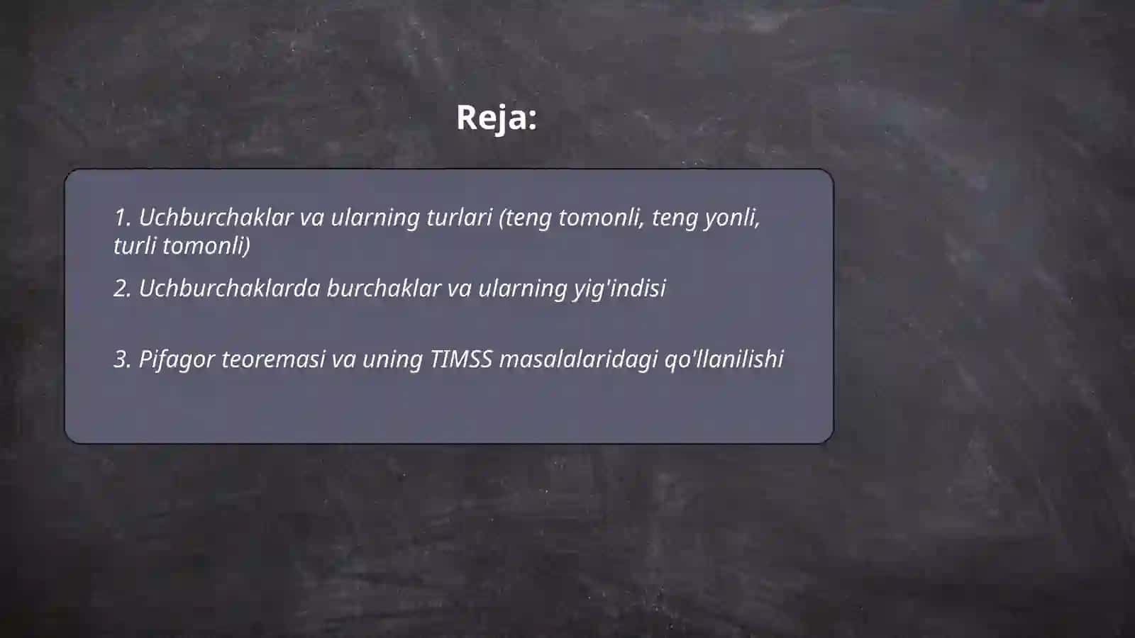 TIMSS XALQARO BAHOLASH DASTURIDA GEOMETRIYA MAZMUN SOHASIGA OID TOPSHIRIQLAR 2