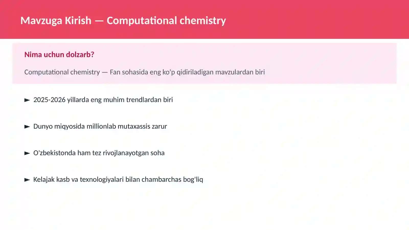 Computational chemistry 2