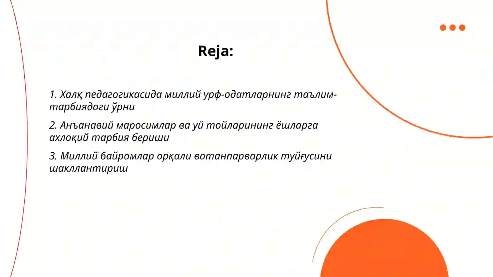 Халк педогогикаси да Миллий урф одатлар 2