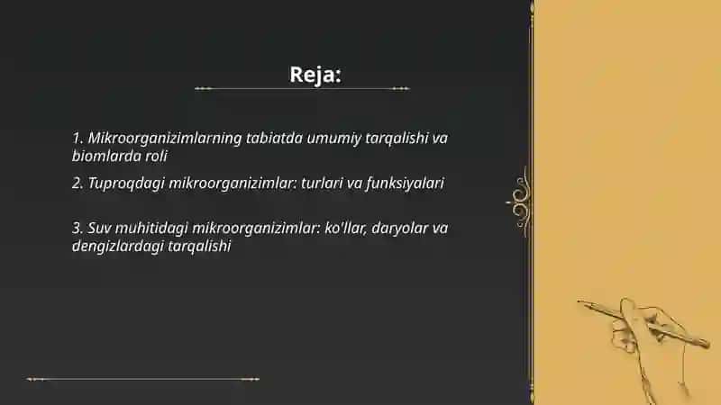 Mikroorganizimlarning tabiatda tarqalishi va ahamiyati 2
