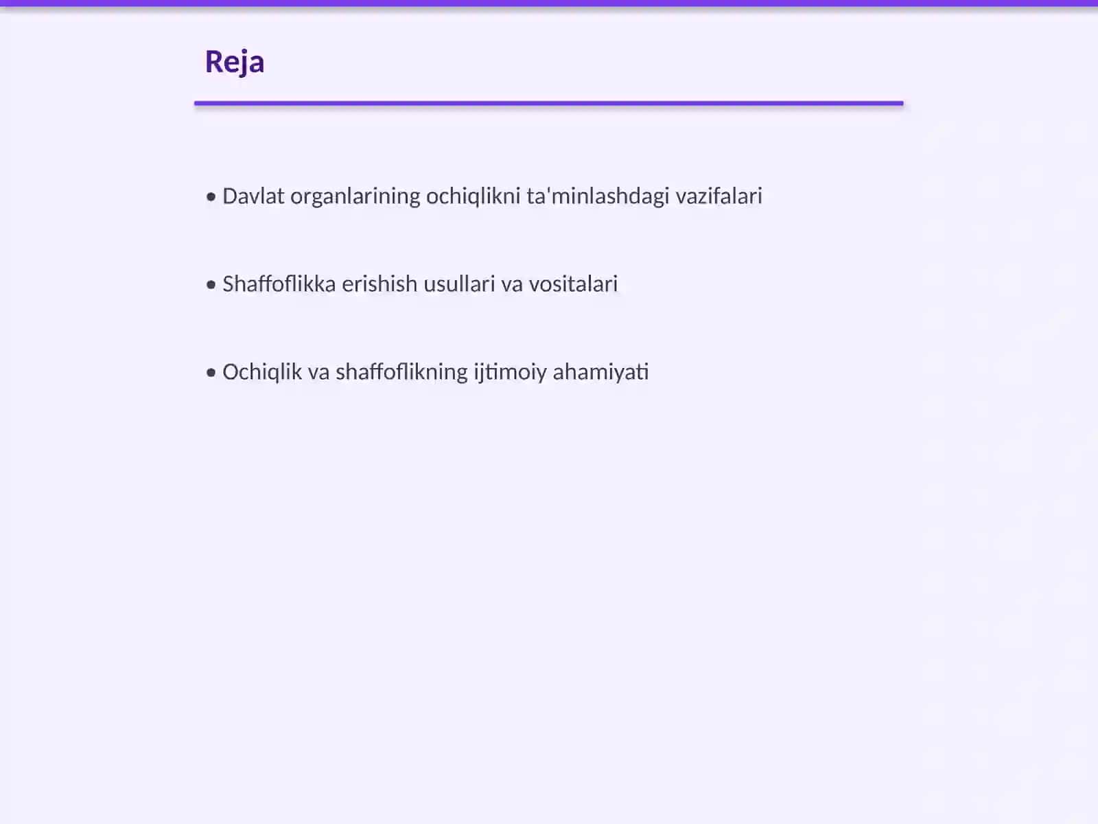 Ochiqlik va shaffoflikni ta'minlashda davlat o'rganlarining ro'li 2