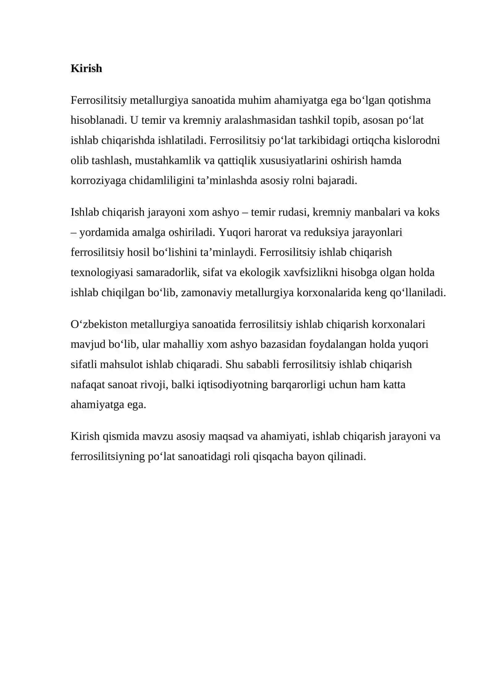 FERROSILITSIY ISHLAB CHIQARISH 2