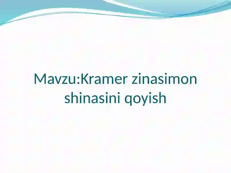 Universal Kramer shinalari 2