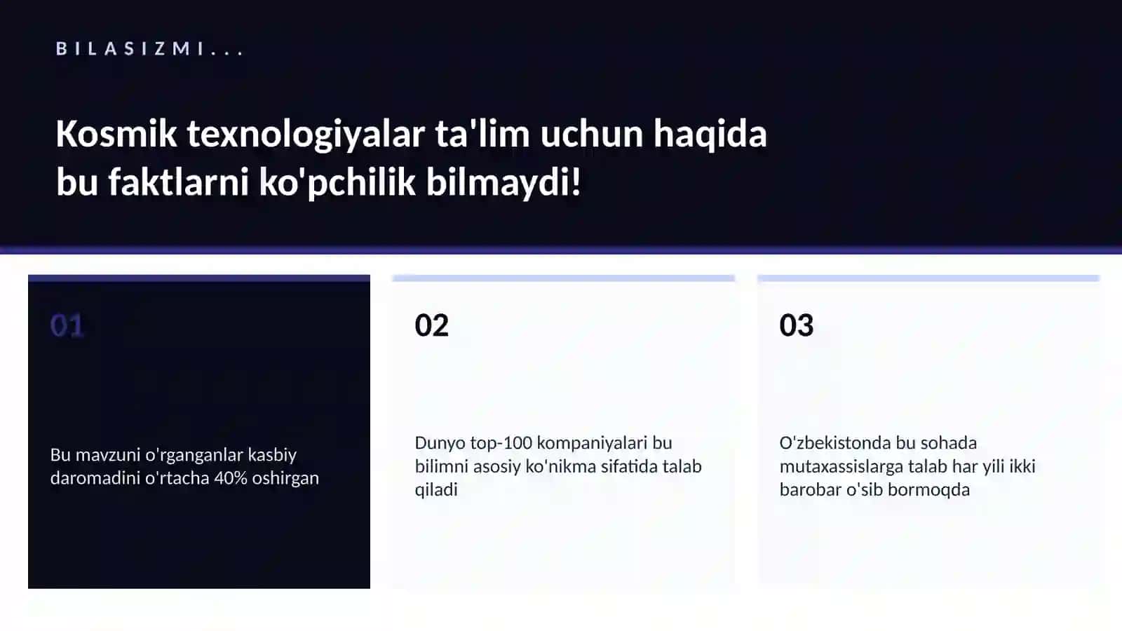 Kosmik texnologiyalar ta'lim uchun 2