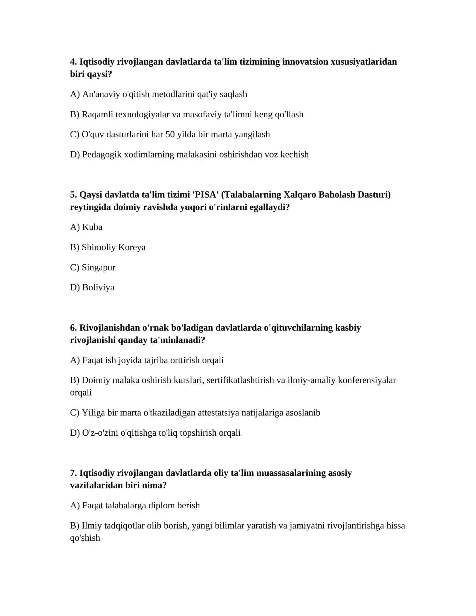Iqtisodiy rivojlangan davlatlar ta’lim tizimi 2